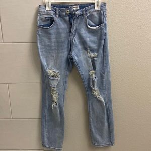Nasty Gal blue ripped jeans size 6